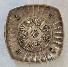 Bronze, Messing Teller, Bauern Motive, 31,5x31,5cm,  3000Gr. schwer. 