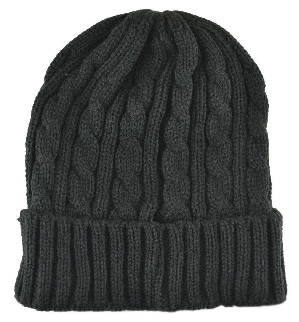 Sweater Beanie Knit Hat Black | eBay