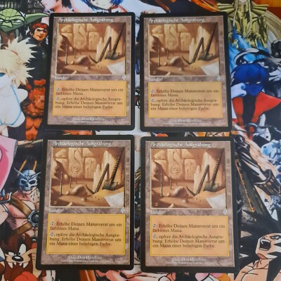4× MTG Archaeological Dig    Magic the Gathering Invasion OG Karte Playset