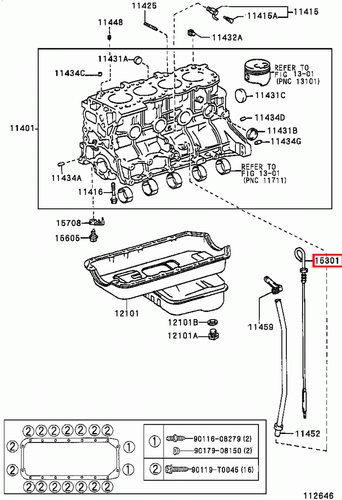 Genuine Hiace LH184 LH174 LH172 Hilux LN106 5L 3L Engine Oil Level Dipstick - Picture 7 of 20