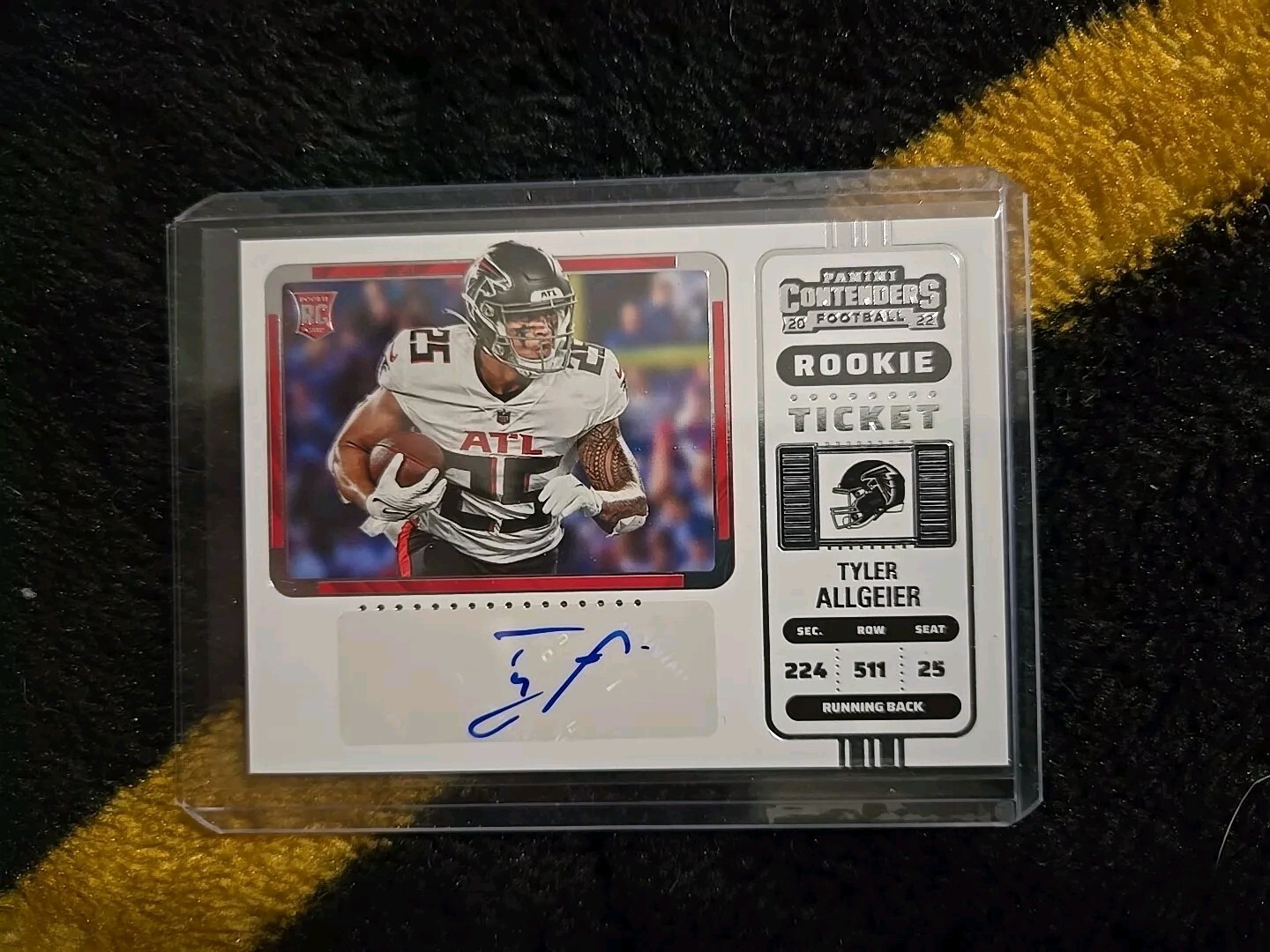 2022 Panini Contenders Rookie Ticket Variation Tyler Allgeier Auto ATL Falcons