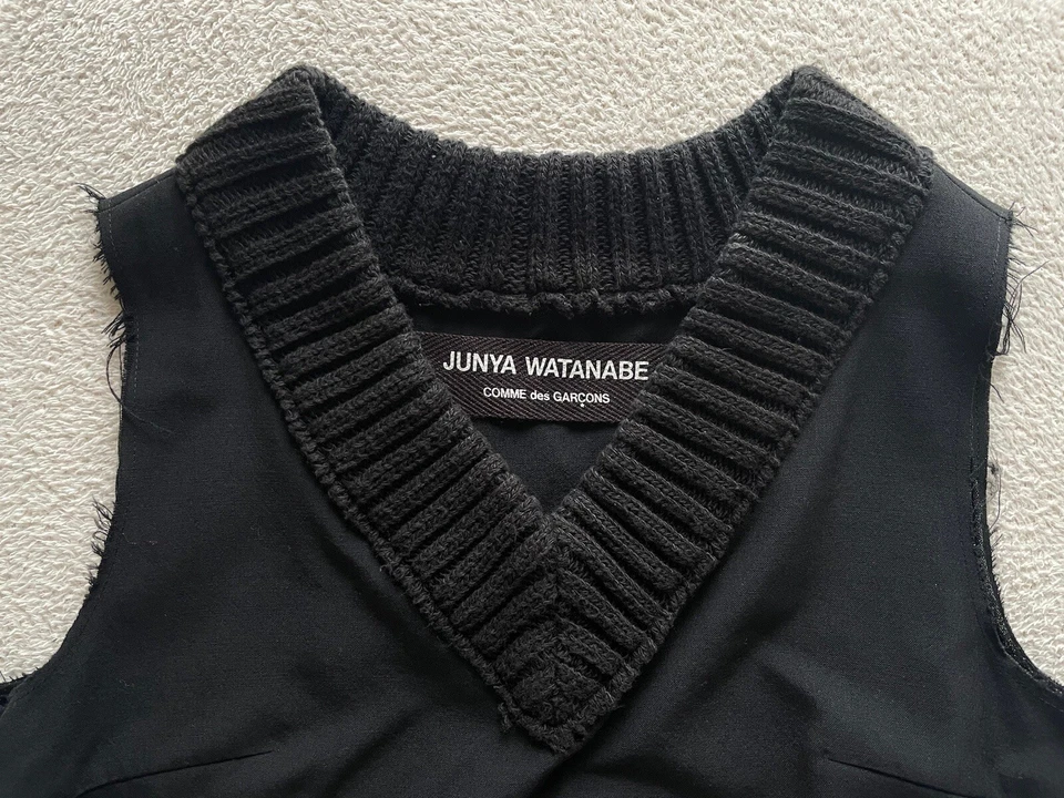 Vestido JUNYA WATANABE COMME des GARCONS Vintage Tejido Cuello en V AD1997 Años 90 Foto 2 de 4