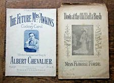 1893/1905 2 Classic Cockney Music Sheets Future Mrs. Awkins & Old Bull & Bush 