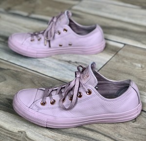 converse low leather rose gold