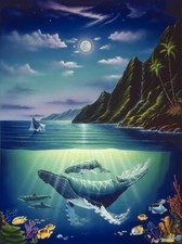 Ceramic Backsplash Tile Mural Dolphin Whale Underwater - Return to Paradise