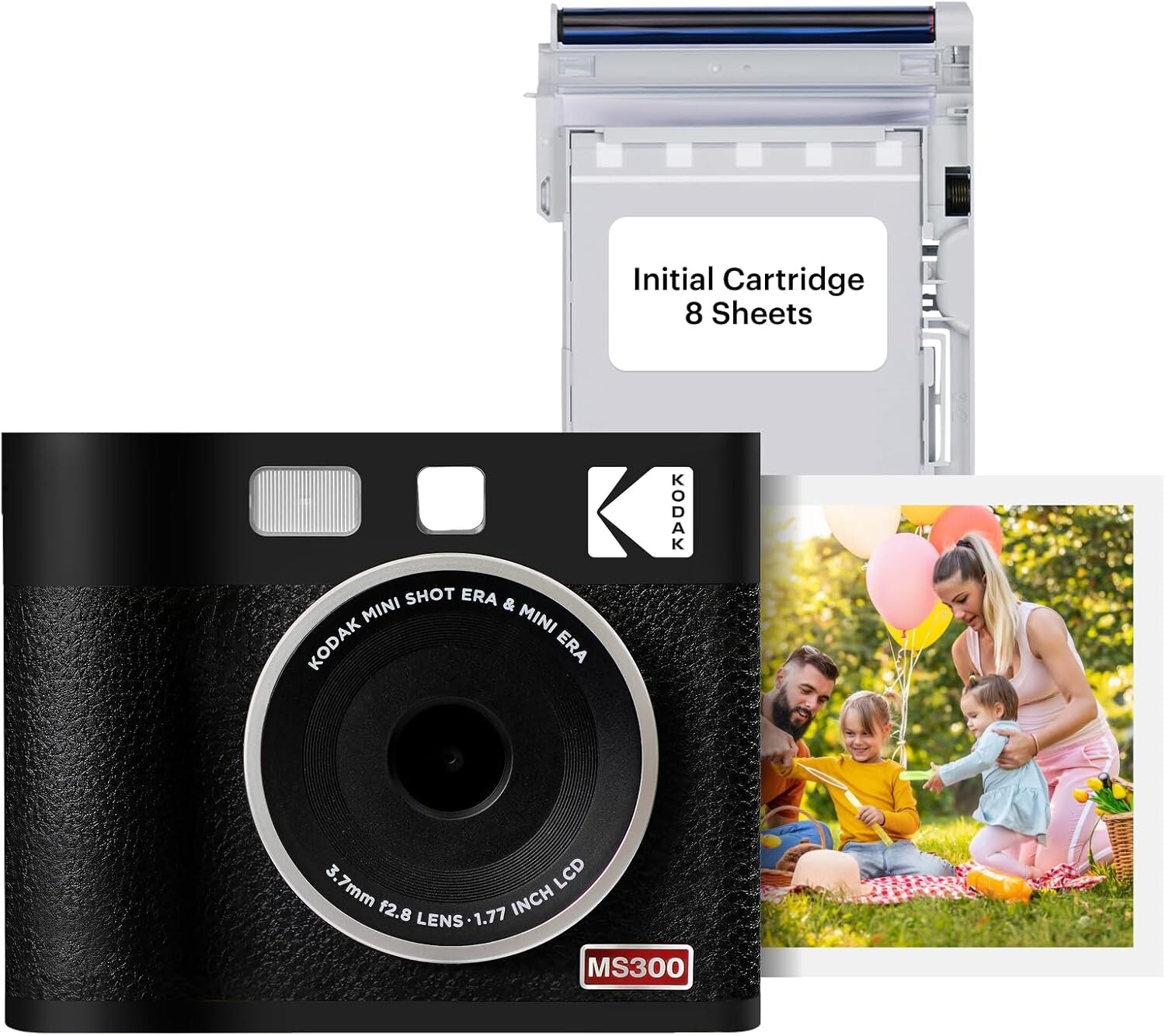 KODAK Cam Mini Shot 3 ERA Black 3x3 INSTANT CAMERA PHOTO PRINTER STAMPANTE FOTO
