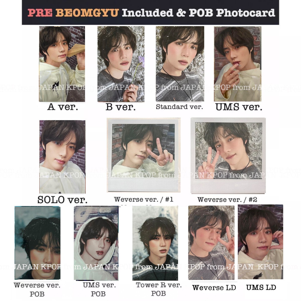 タレントカード TXT TOGETHER UMS weverse lucky draw TXT JAPAN CHIKAI Included POB Lucky draw Photocard SOLO Weverse