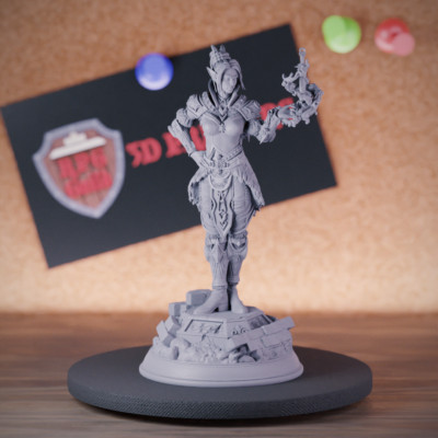 Female Arcane Trickster Rogue Miniature Bladesinger Dungeons and Dragons Mini