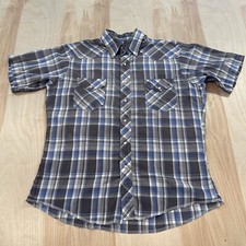 Vintage Wrangler Button Down Western Shirt Size Lg 16-1/2 Plaid 90's USA Made