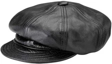 New York Hat Co . Lambskin Leather Spitfire Cap,Made in US, Style#9207
