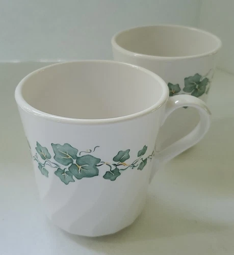  Corelle USA Callaway Green Ivy Swirl Coffee Tea Mugs Cups 8 Ounce Each Set of 2