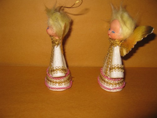 ORNAMENTI NATALIZI ANGELO, VINTAGE, SET FATTO A MANO DI 2 - Foto 3 di 10