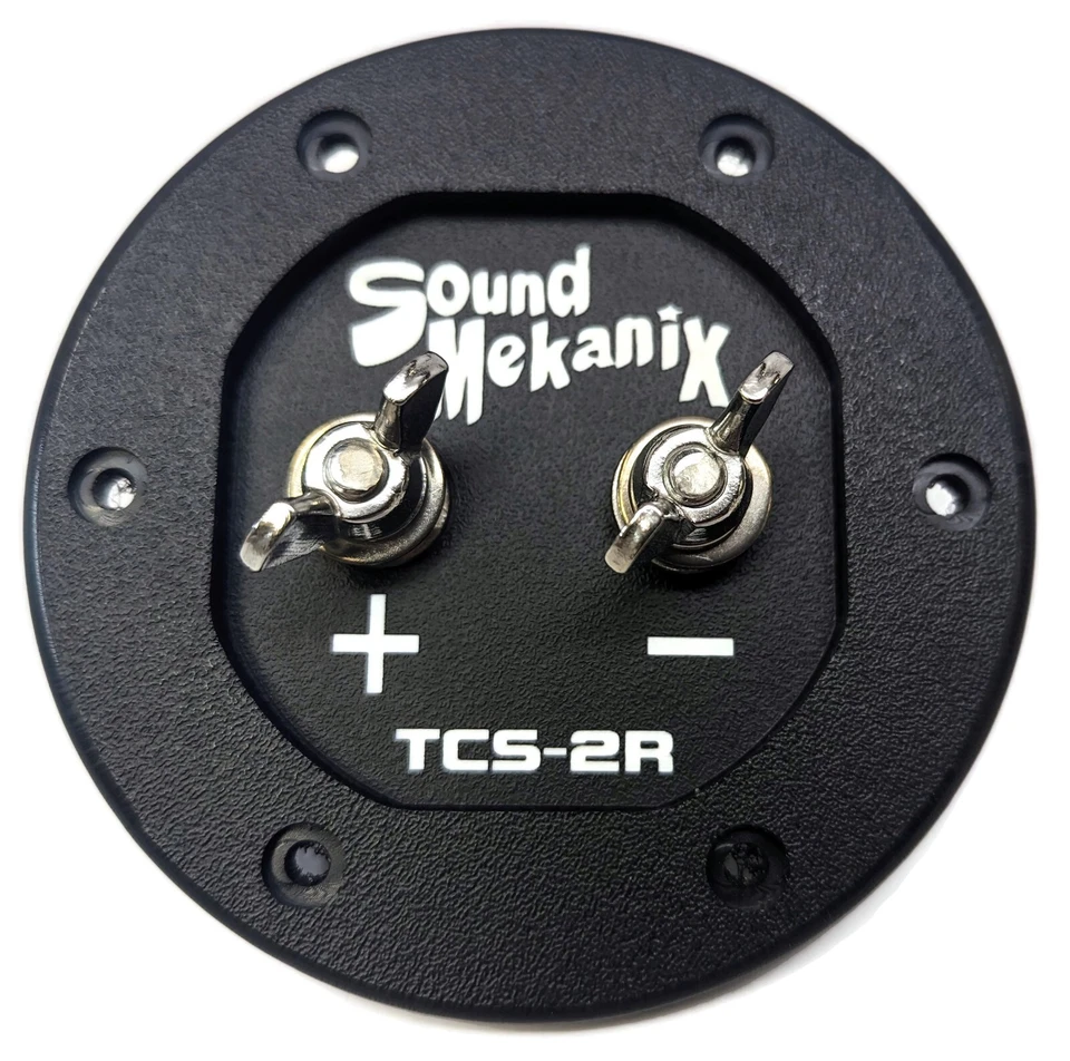 Caja de altavoces subwoofer redonda taza de terminales, entrada única - TCS-2R NEGRO Foto 3 de 4