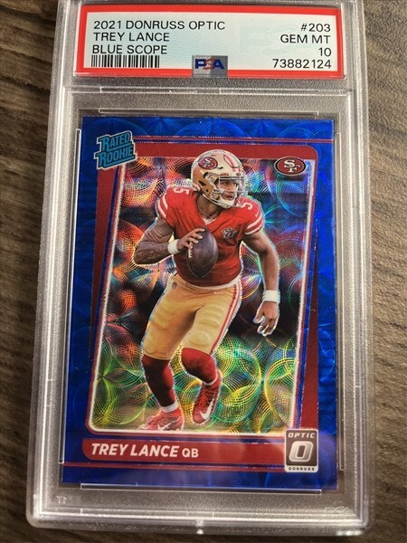 2021 Donruss Optic Trey Lance Blue Scope RC Rookie #203 PSA 10