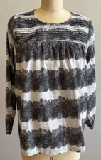 NWT Kate Quinn Floral Organic Cotton Long Sleeve Shirt Top Women's Sz Small