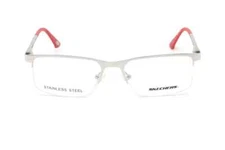 Skechers SE3306 010 Silver/Red Semi Rimless Optical Eyeglasses Frame 54-17-145