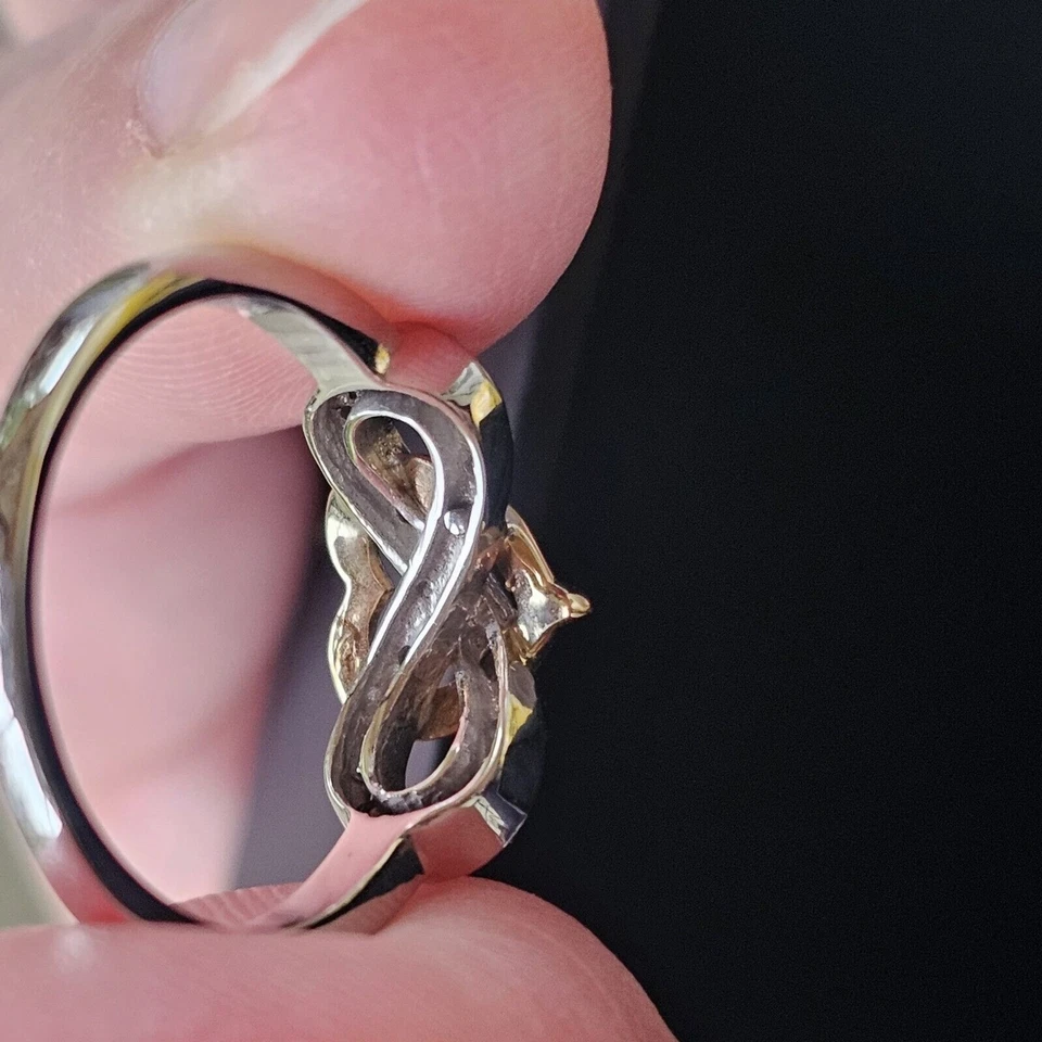 Kay Jewelers Diamond Ring Heart Infinity 1/6 ctw 10k Two-Tone Gold Sz 7 Promise  - Image 4 of 4