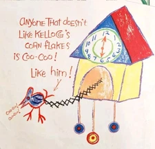 1952 Kelloggs Corn Flakes Cuckoo Clock Advertisement Breakfast Foods HM2O