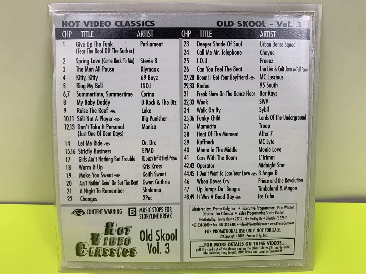 Rare Promo Only DVD Hot Video Classics Old Skool Vol 4 R&B Hip Hop Music  Urban