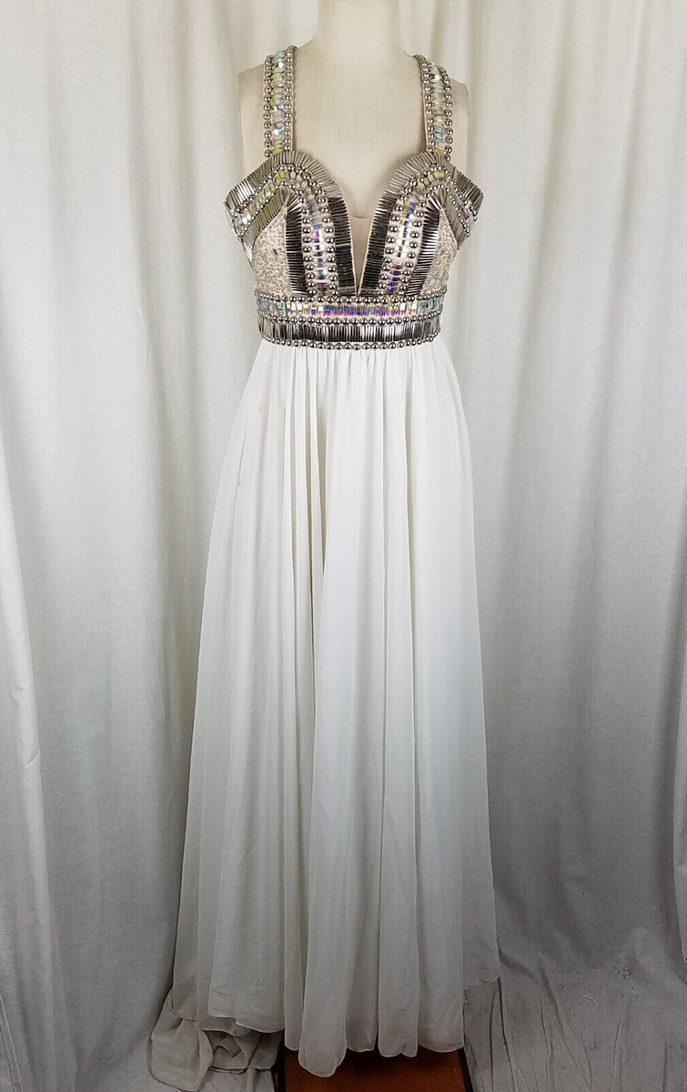 Terani Couture Beaded Goddess Dress Long Maxi Womens 2 Formal Prom Pageant  Gown | eBay