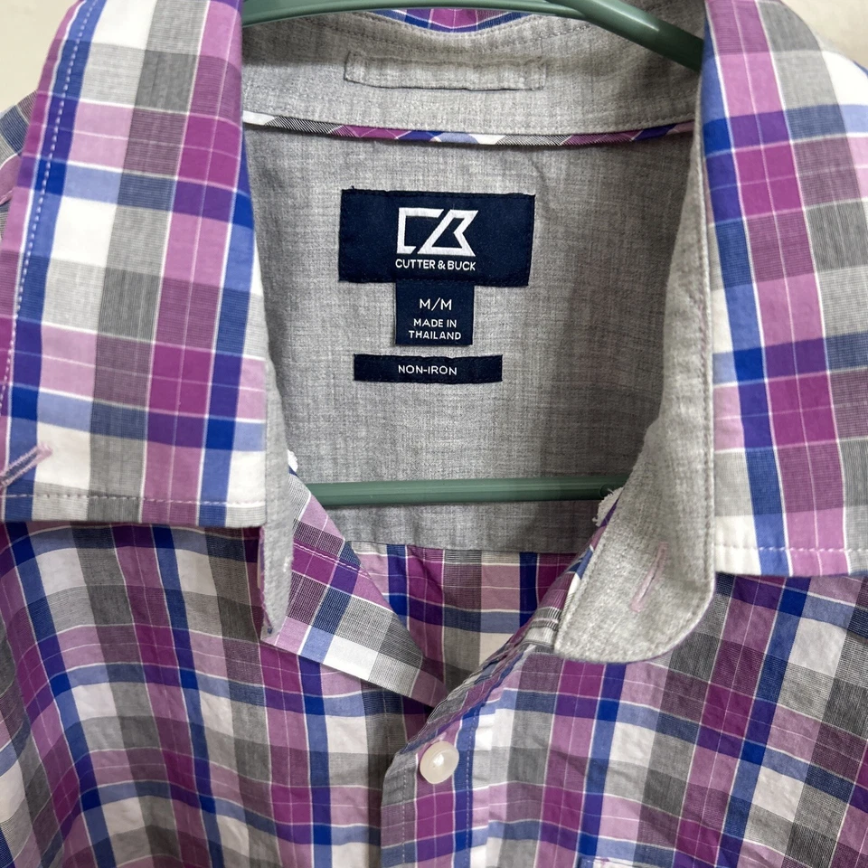 🔥Cutter & Buck Mens Long Sleeve Plaid Button Down Shirt Size Medium Easy Care🔥 - Image 2 of 4