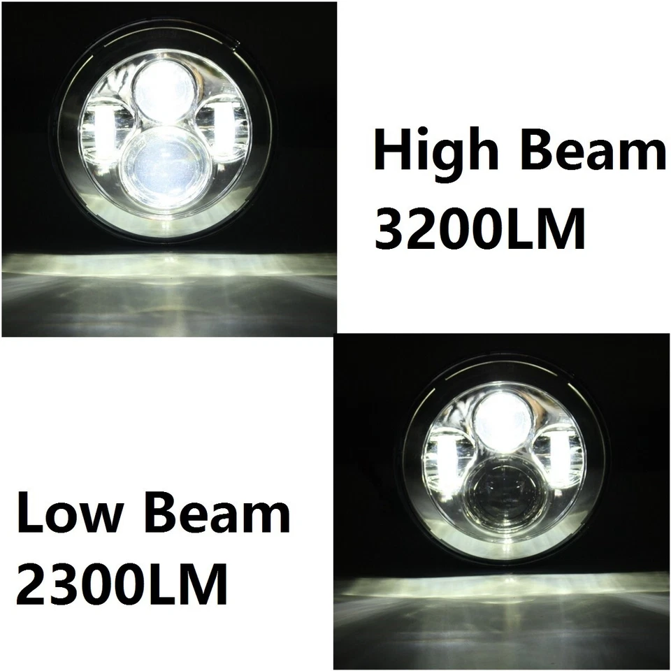 Proyector de faros LED de 7 pulgadas para Yamaha V-Star Vstar XVS 650 Classic XVS1100 Foto 3 de 4