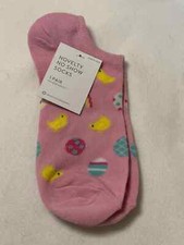 Women's NWT Easter Chick Egg No Show Socks Pink Funk Novelty Socks
