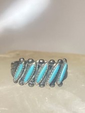 Zuni ring size 5.50 turquoise band petite point pinky sterling silver