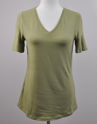 Studio by Denim & Co. V-Neck Top Size XXS Short Flutter Sleeve Shirt New