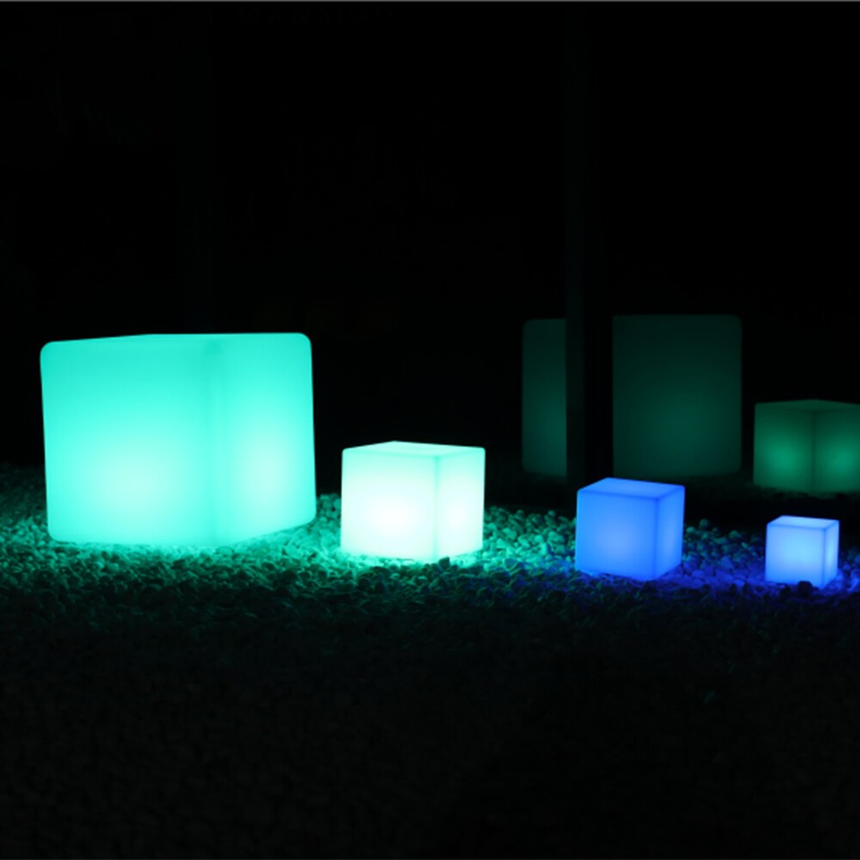 14inch LED Light Colour Changing Cube Seat Waterproof Garden Patio