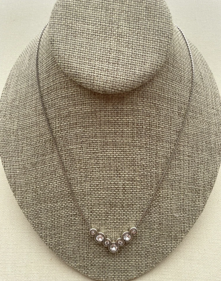 Brighton Infinity Sparkle Choker Necklace Reversible Crystal Cable 16-18" - Image 3 of 4