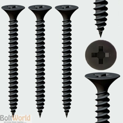 3,5 x 50 mm SCHWARZ FEINGEWINDE TROCKENBAU / GIPSKARTONSCHRAUBEN - SUPERSCHARFE SCHRAUBEN