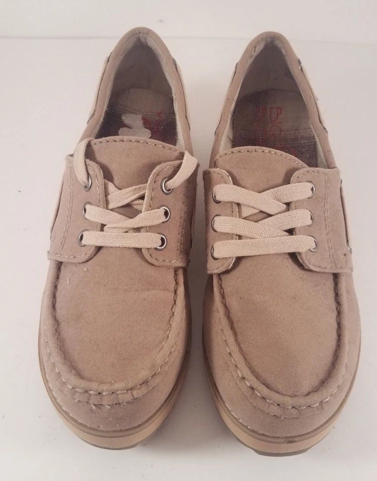 Zapatos cómodos para barco Big Buddha de tela de cáñamo tostado con cordones para mujer 7,5 M Foto 2 de 4