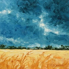 Original Landscape Wheat Field Oil Painting Hand-Painted Canvas Art Wall Decor