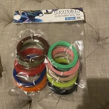 NEW MYNT3D PLA 3D Pen Filament Refill Pack - 10 Colors, 1.75mm Up To 175 Degrees