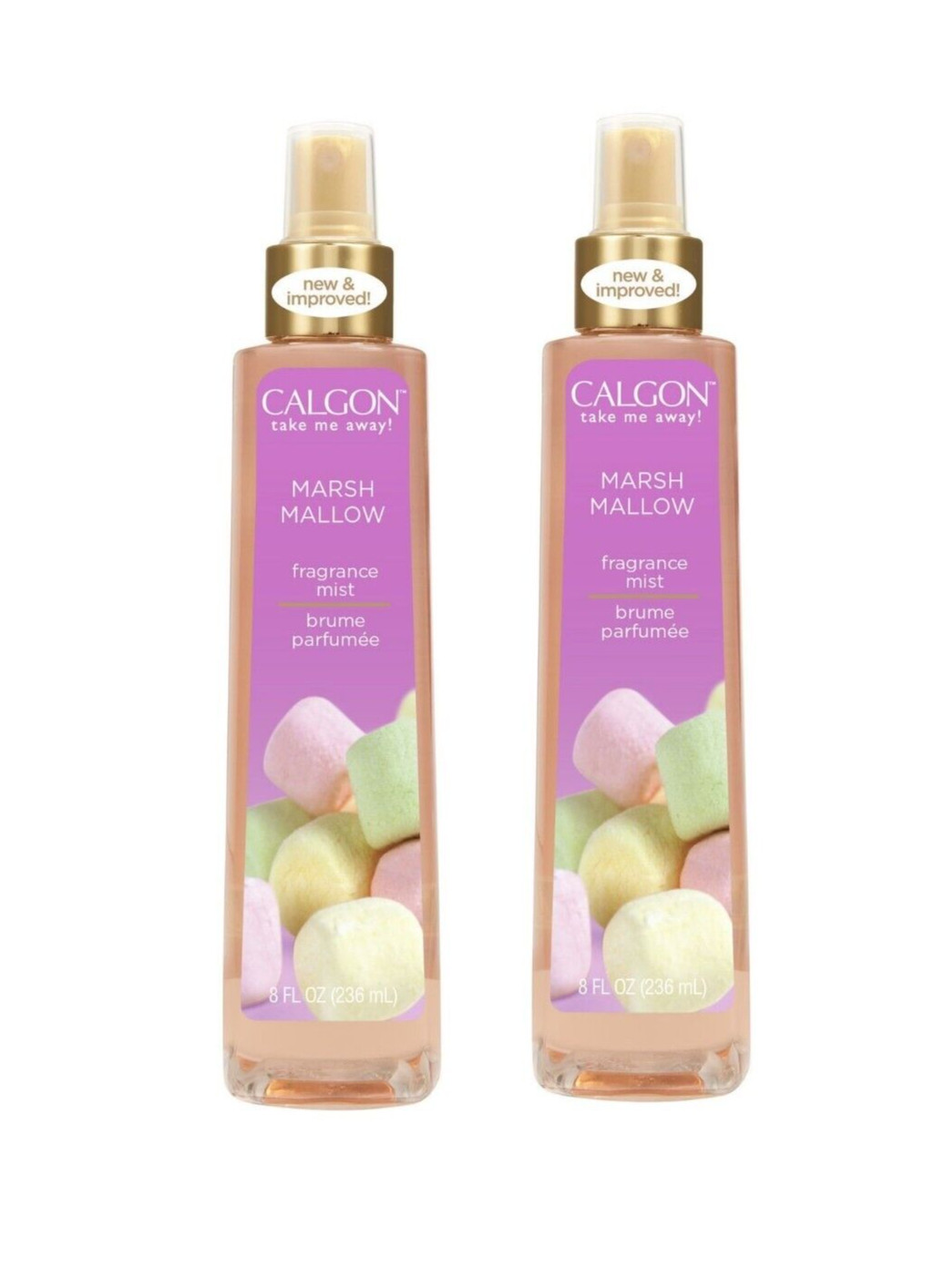 Calgon Take Me Away Marshmallow 8 oz Fragrance Body Mist x2 Perfume New 236 ml