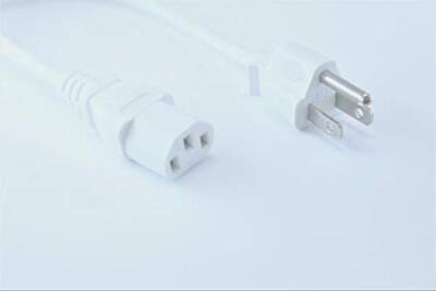 UL White 8 FT Long AC Power Cord for Samsung - S90D Series OLED Smart TV