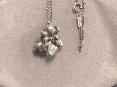 Silver Teddy Bear Necklace NO-Box charm 