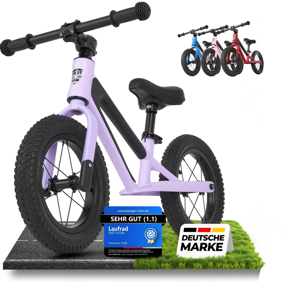 FAST N FUN Laufrad ab 2 Jahre, Kinderlaufrad 12 Zoll, Ultraleicht 3,6kg