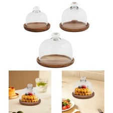 Soporte para Pasteles con Cúpula de Vidrio con Base Vajilla Aperitivo Plato Expositor para Pasteles