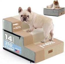 Gardner Pet Dog Stairs for Small Dogs 14" H, 3-Step Extra Wide Dog Steps for ...