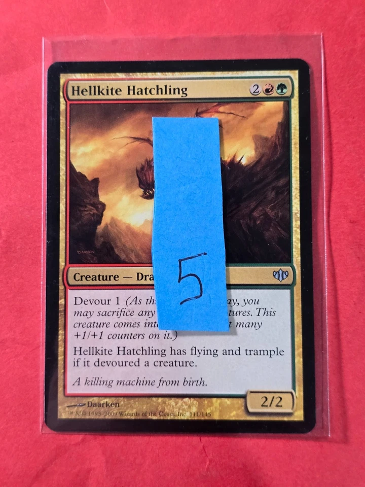 2009 Magic The Gathering Conflux #111 Hellkite Hatchling, UC, NF, cd5 - Image 3 of 3