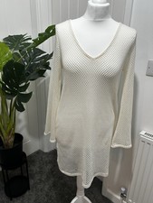 Vila crochet mini dress Size 8. Cream long sleeve RRP£35. Sold out online