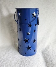 New metal large Blue Star Lantern, 24", patriotic 4th of July Americana