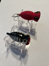 Fred Arborgast Hula Poppers Lot Of 2 - Pink 2-3/4” /Coach Dog 2-1/2” -No Skirts