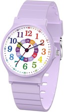 SOCICO Kids Analog Watch for Boys Girls Camouflage Sport Watches, 30M Purple