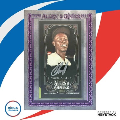 2024 Allen & Ginter Jazz Chisholm Jr. Mini Baseball Auto Black Frame /25 Marlins