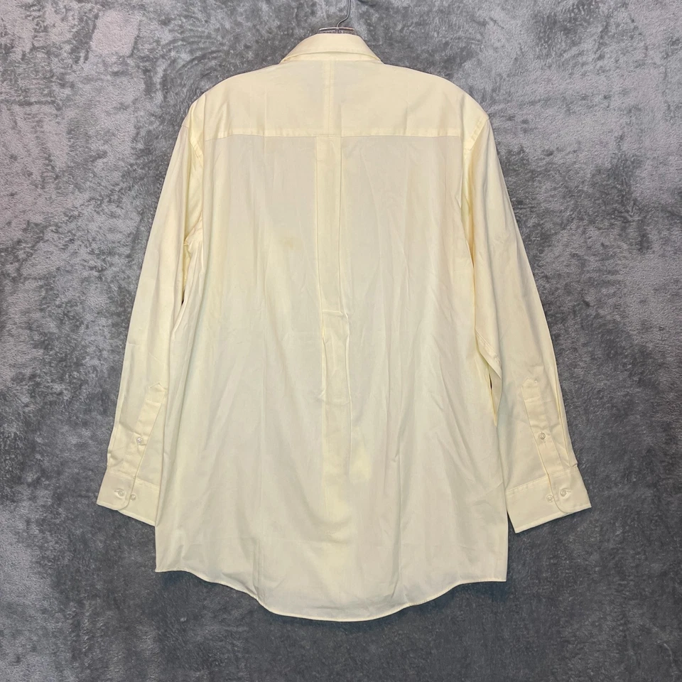 Club Room Men Classic Regular Pinpoint Easy Care Estate Dress Shirt 15.5 Yellow - Image 2 of 4