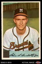 1954 Bowman #192 Lew Burdette Braves 6 - EX/MT