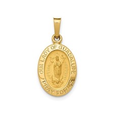 Colgante Medalla Virgen María Nuestra Señora de Guadalupe Oro Amarillo 14k Sólido (...